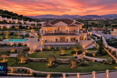 Villa-5bedrooms-3bathrooms-pool-terraces-Front-view-A-I-Design-sunset-Alhaurin-el-Grande-Magnificasa